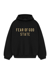Fear of God Essentials FW24 Black Yellow State Hoodie