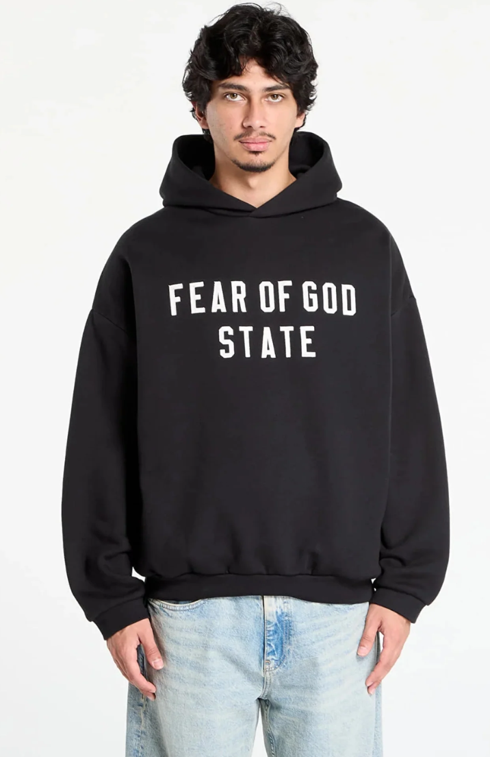 Fear of God Essentials 90's Fit Fleece Hoodie Jet Black