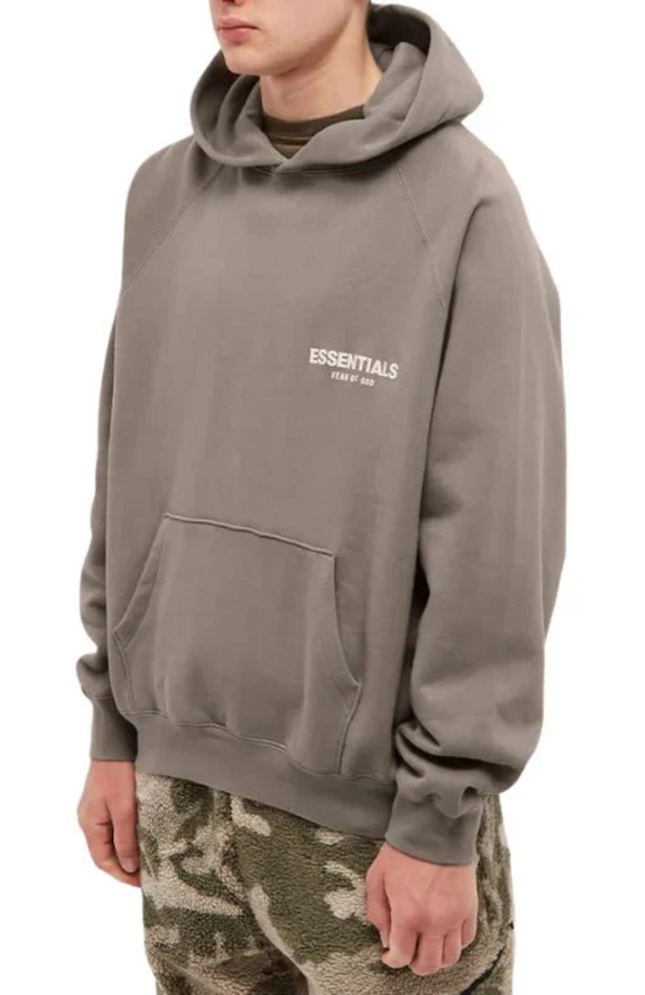 Fear of God ESSENTIALS hoodie and sweatpants set in desert taupe