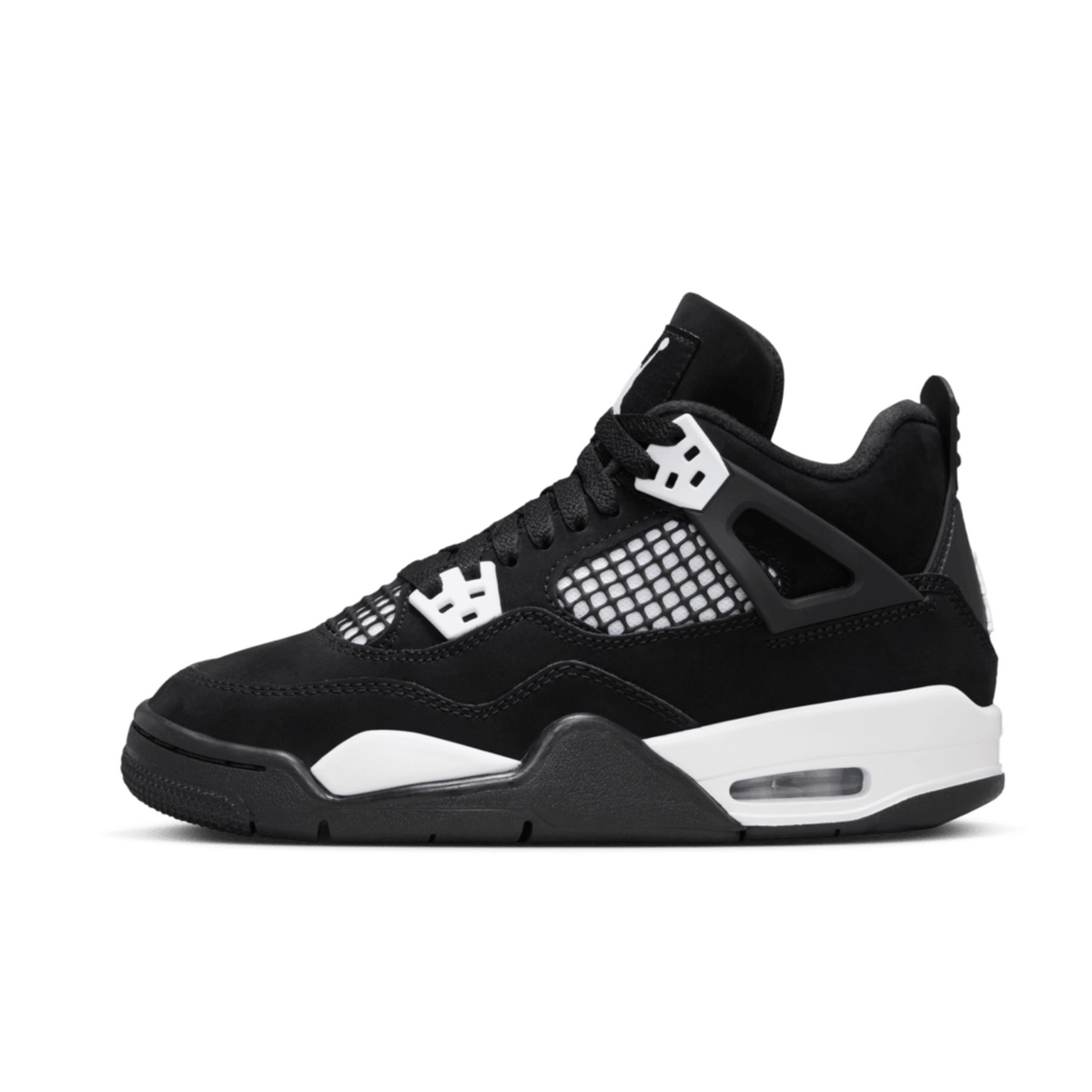 Air Jordan 4 Retro GS White Thunder - premium sneaker met witte, zwarte en gele accenten en Air-demping, verkrijgbaar bij KeepItSneaker.