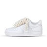 Nike Air Force 1 Low wit met beige rope laces custom side view