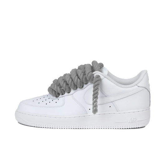 Nike Air Force 1 Low Rope Laces Light Grey Custom