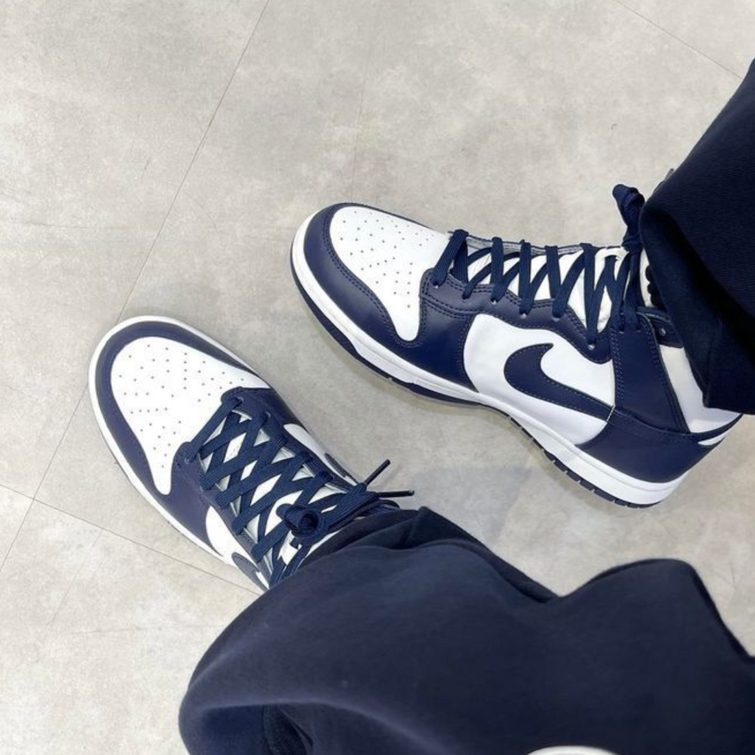 Nike Dunk High Navy White (GS)
