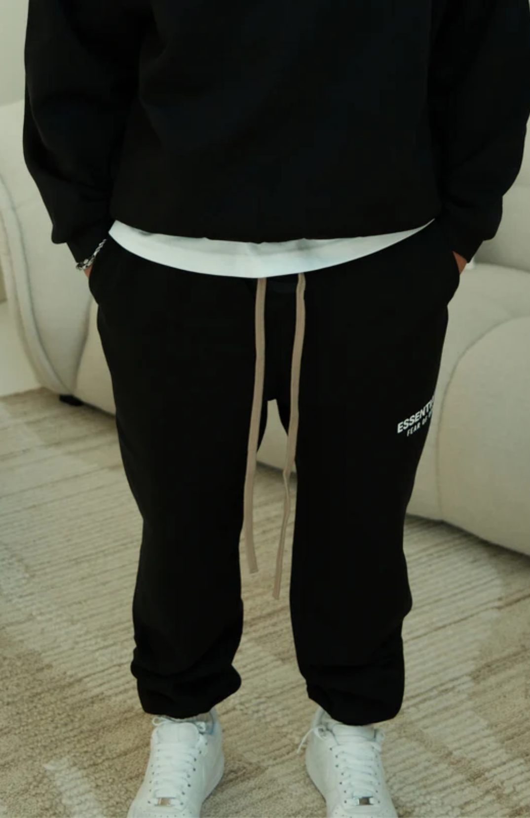 Fear of God Essentials FW24 Black White Broek