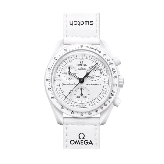Swatch x Omega Bioceramic Moonswatch Mission to Moonphase Snoopy White