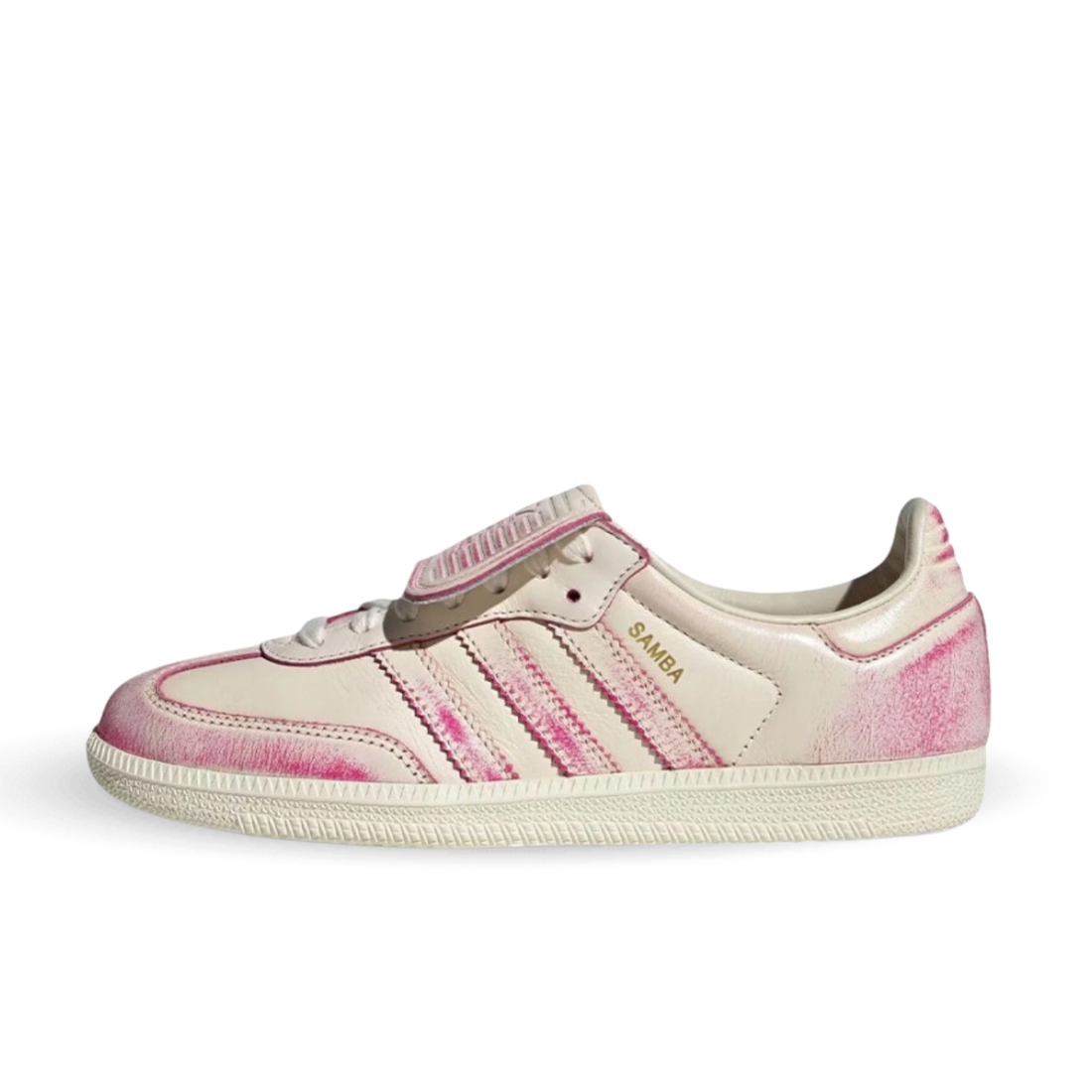 Adidas Samba LT Distressed Pack Cream White sneaker in cream white side view