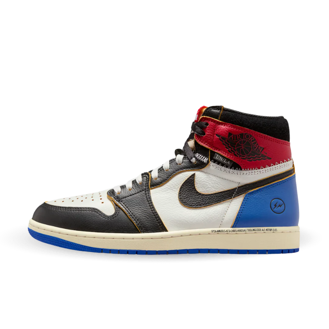 Air Jordan 1 Retro High OG SP Fragment x Union LA sneaker in varsity red sport royal