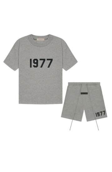 Fear of God Essentials 1977 Dark Oatmeal Summer Set two-piece set in dark oatmeal