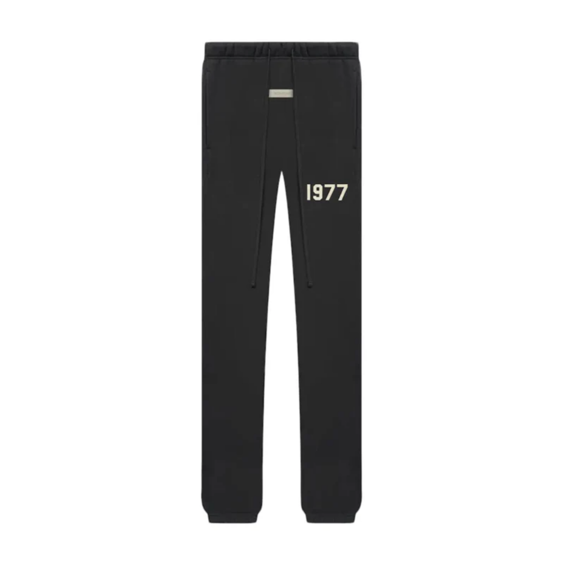 Fear of God Essentials 1977 sweatpants in iron black front view