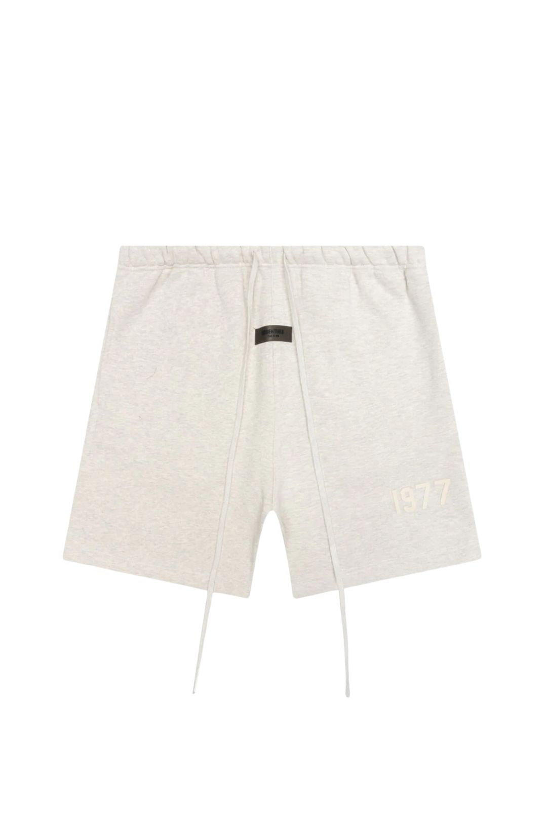 Fear of God Essentials 1977 Light Oatmeal Summer shorts in light oatmeal front view