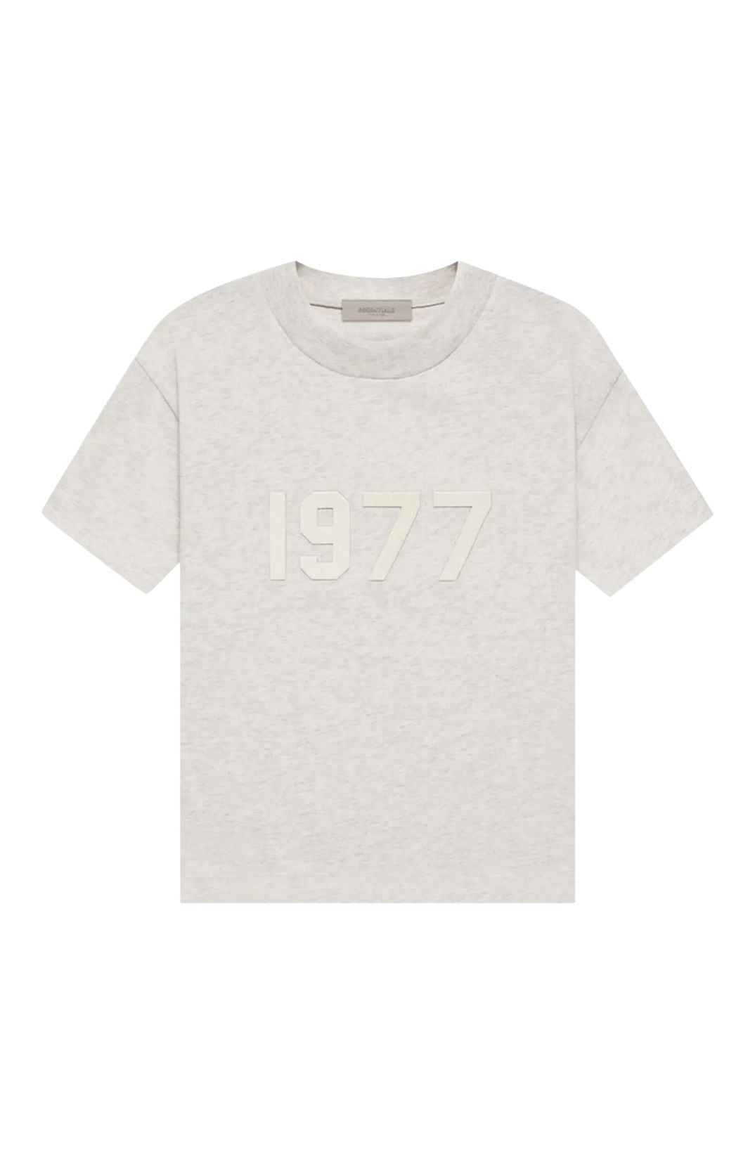 Fear of God Essentials 1977 Light Oatmeal Summer t-shirt in light oatmeal front view
