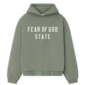 Fear of God Essentials 90s hoodie in moss front view