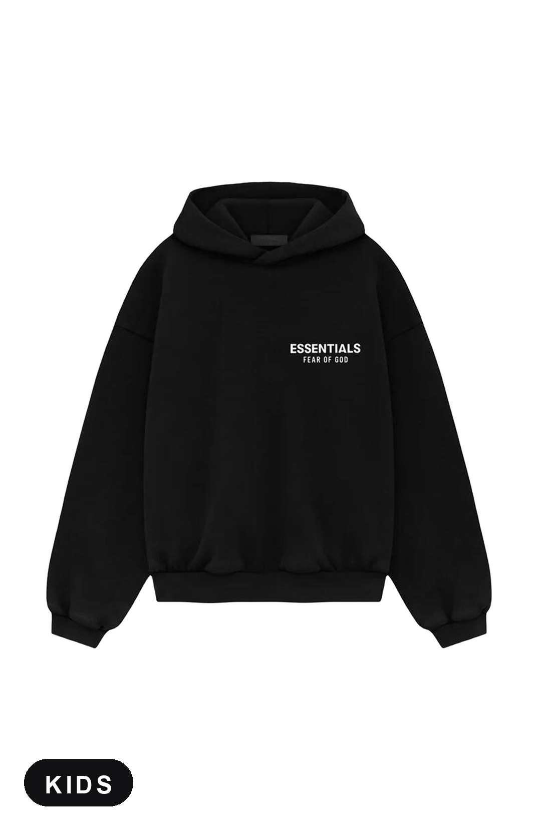 Fear of God Essentials Black Kids Hoodie - voorkant