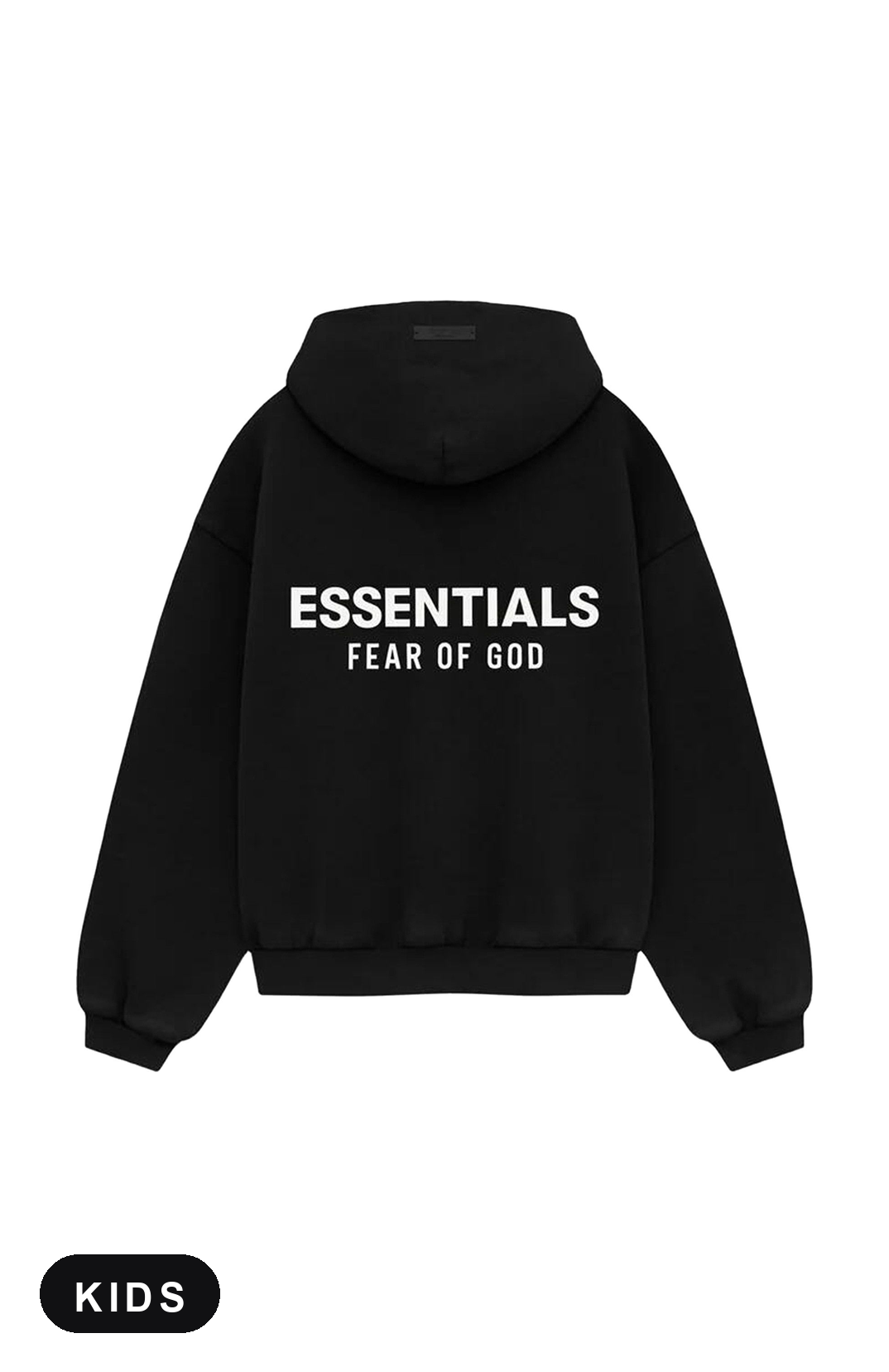 Fear of God Essentials Black Kids Hoodie - achterkant