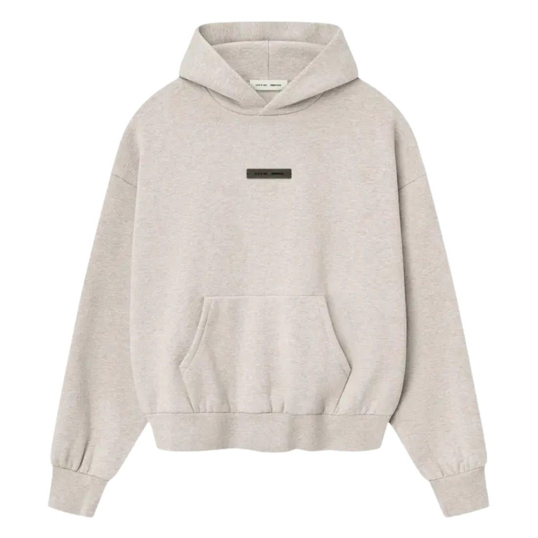 Fear of God Essentials Classic hoodie in heather stone front view