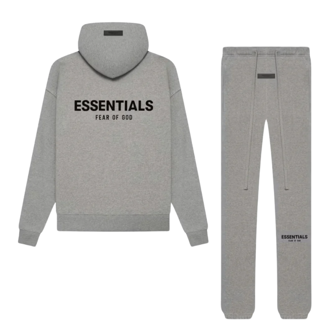 Fear of God Essentials hoodie and sweatpants set in dark oatmeal