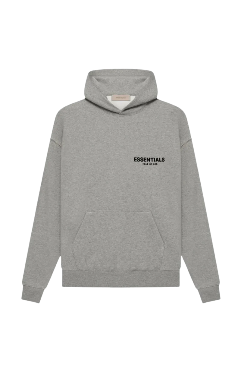 Fear of God ESSENTIALS hoodie in dark oatmeal front view