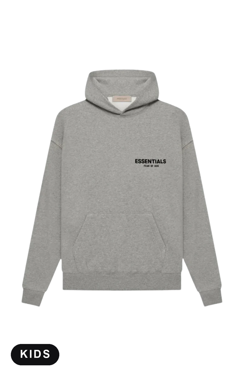Fear of God Essentials Dark Oatmeal Kids Hoodie - voorkant