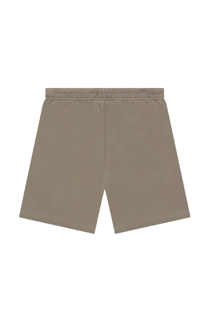 Fear of God Essentials Desert Taupe Summer Set shorts in desert taupe front view