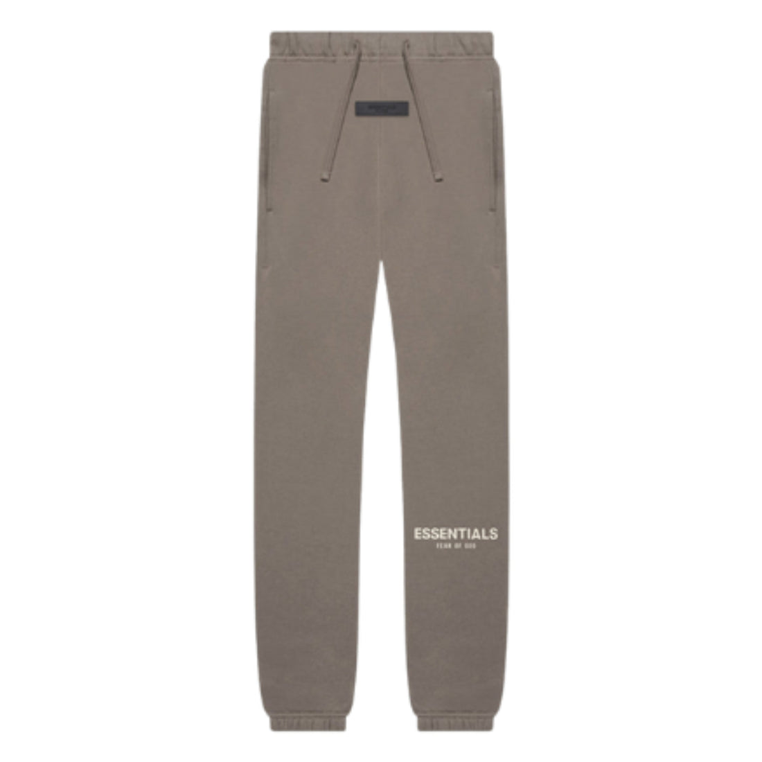 Fear of God Essentials sweatpants in desert taupe front view