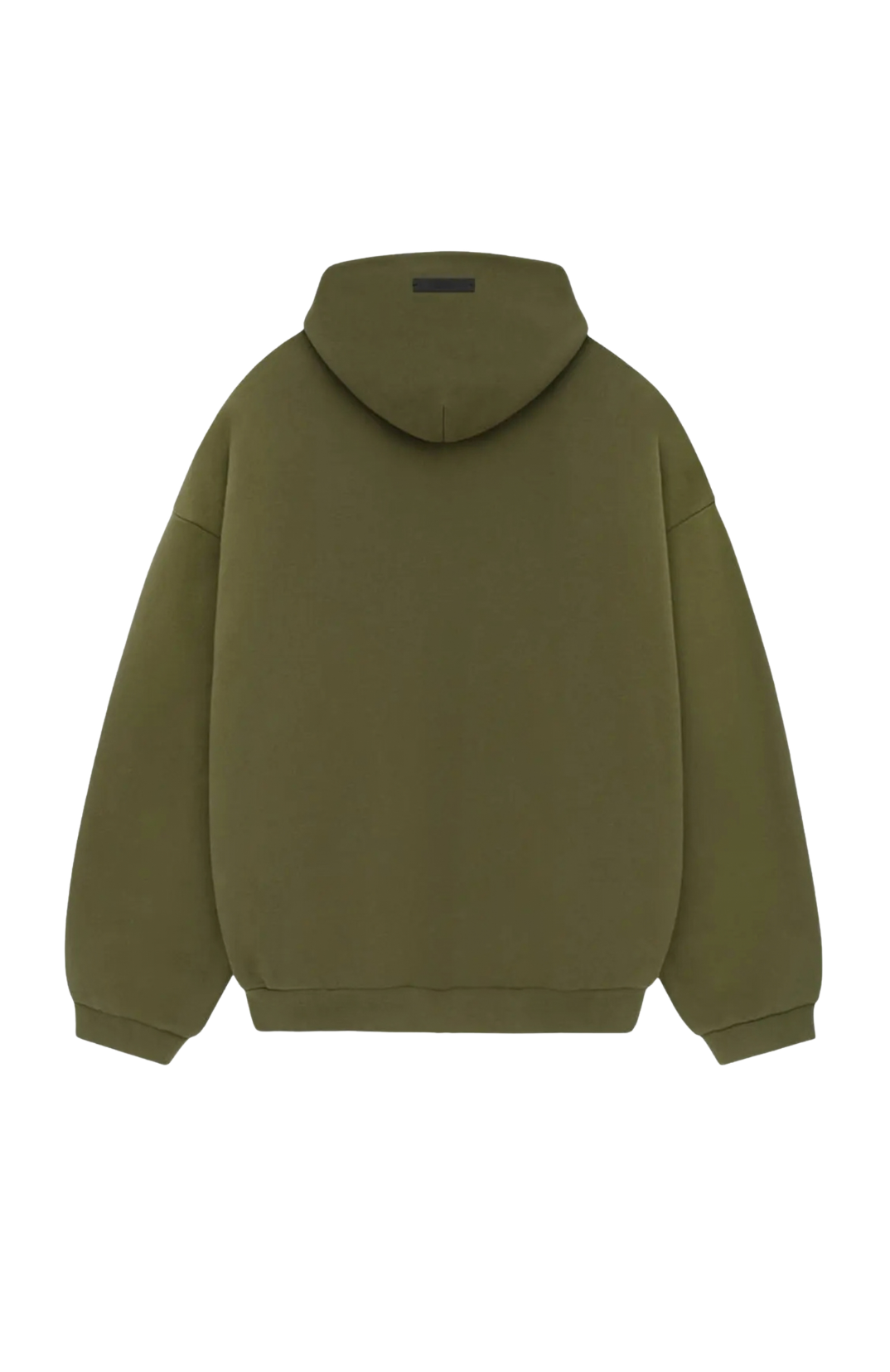 Fear of God Essentials Fleece hoodie in military front view