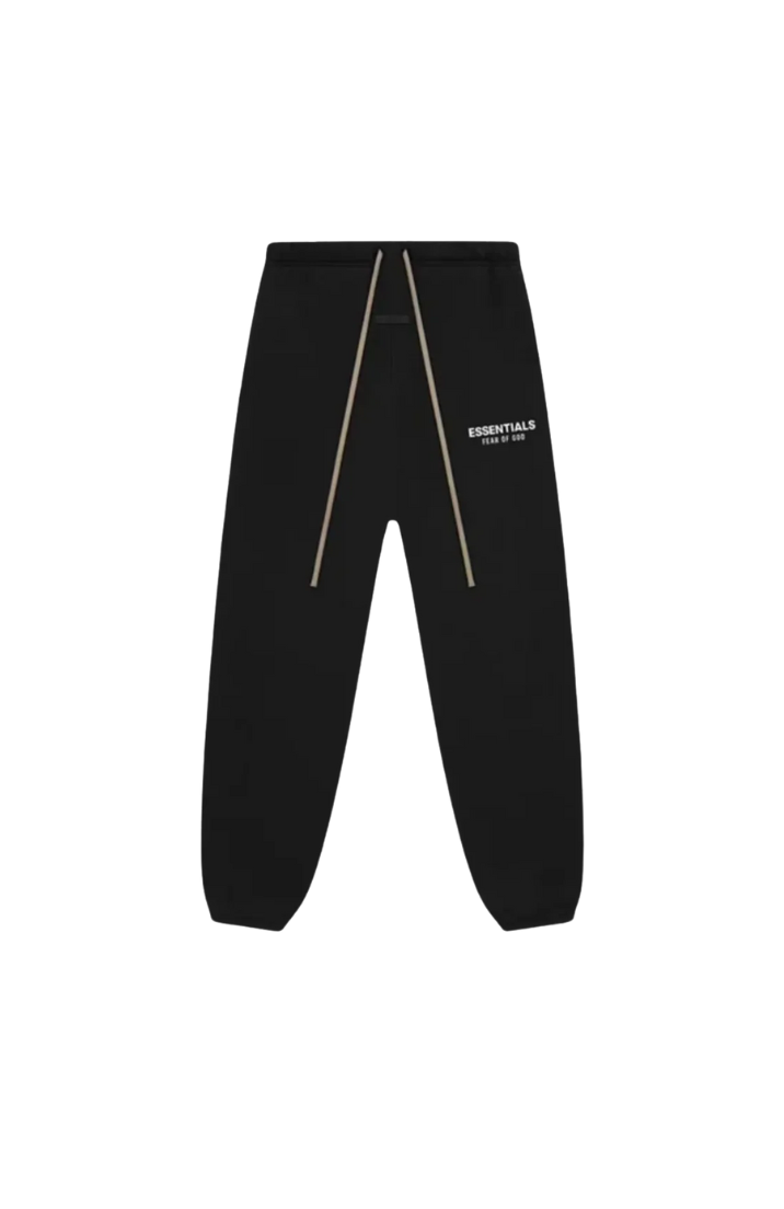 Fear of God Essentials FW24 Black White Broek sweatpants in black front view