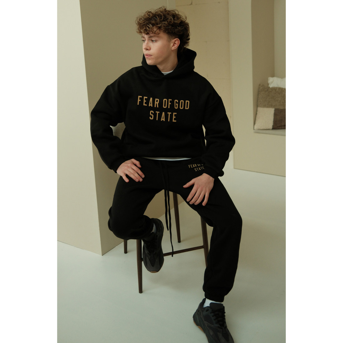 Fear of God Essentials FW24 hoodie and sweatpants set in black