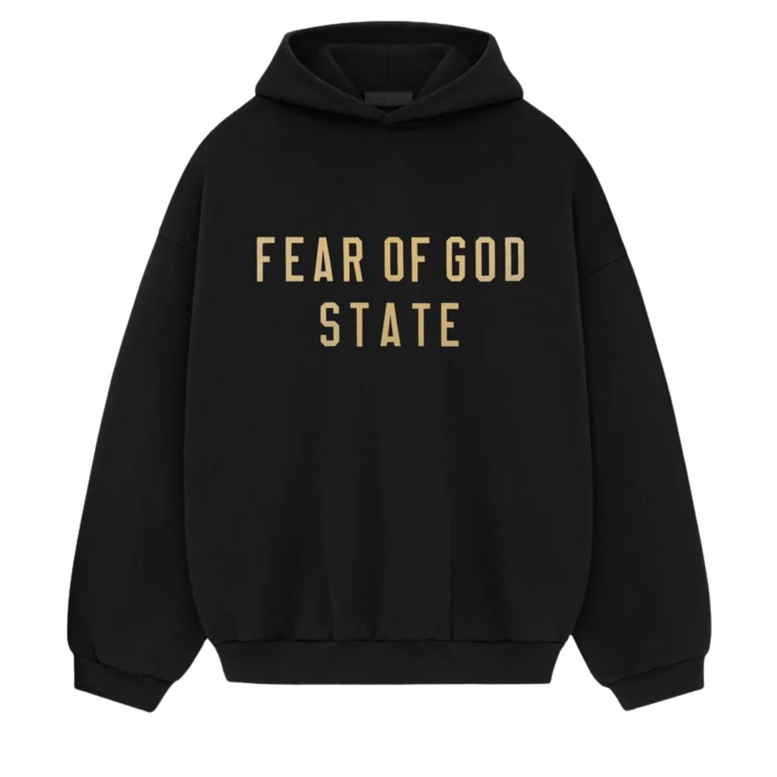 Fear of God Essentials FW24 hoodie in black front view