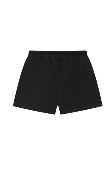 Fear of God Essentials FW24 Black Yellow Summer Set shorts in black back view