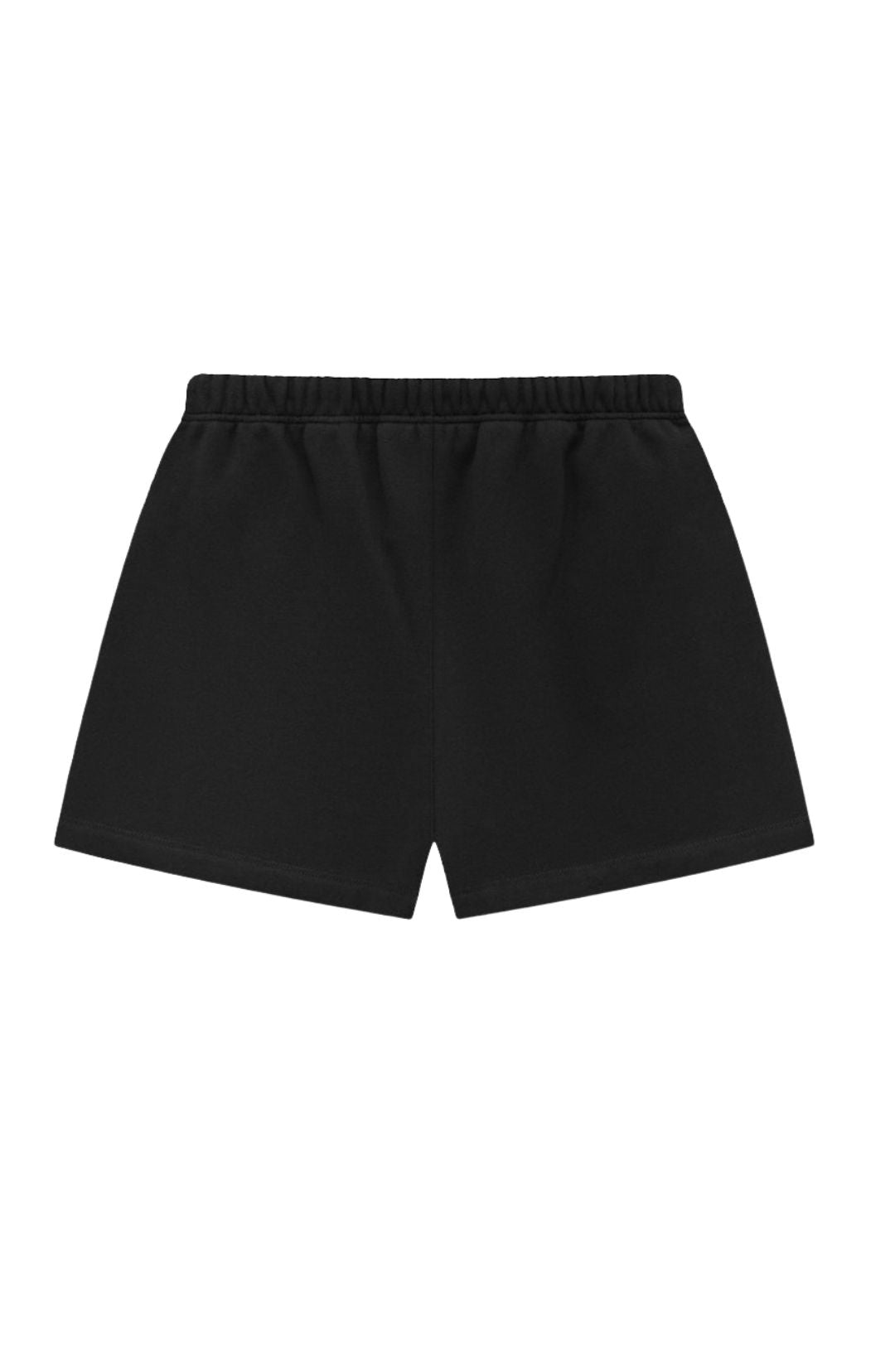 Fear of God Essentials FW24 Black Yellow Summer shorts in black front view