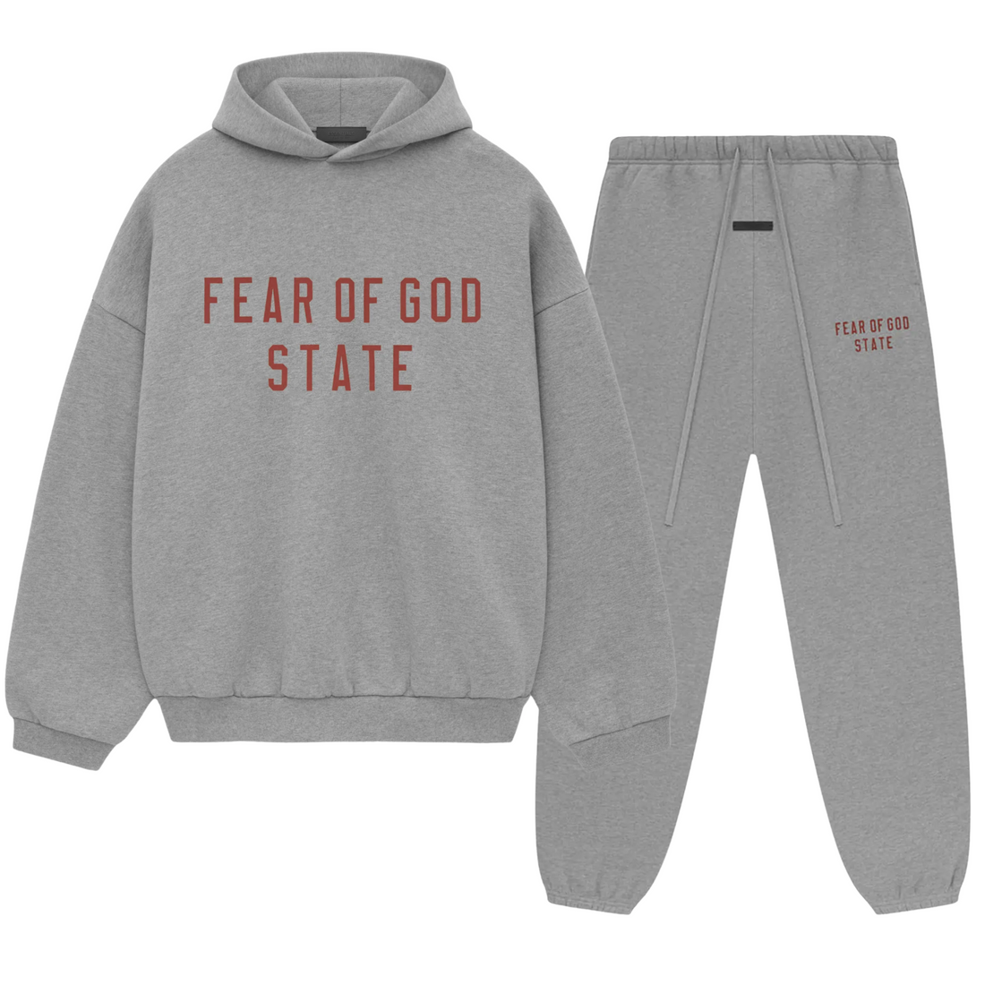 Fear of God Essentials FW24 hoodie and sweatpants set in dark heather
