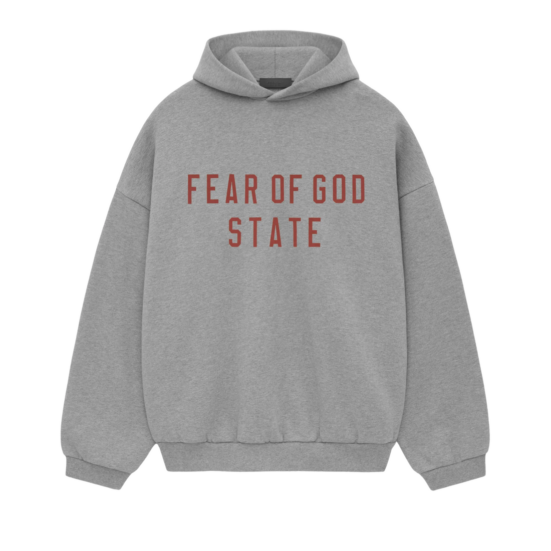Fear of God Essentials FW24 hoodie in dark heather front view