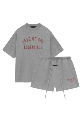 Fear of God Essentials FW24 Dark Heather Summer Set two-piece set in dark heather