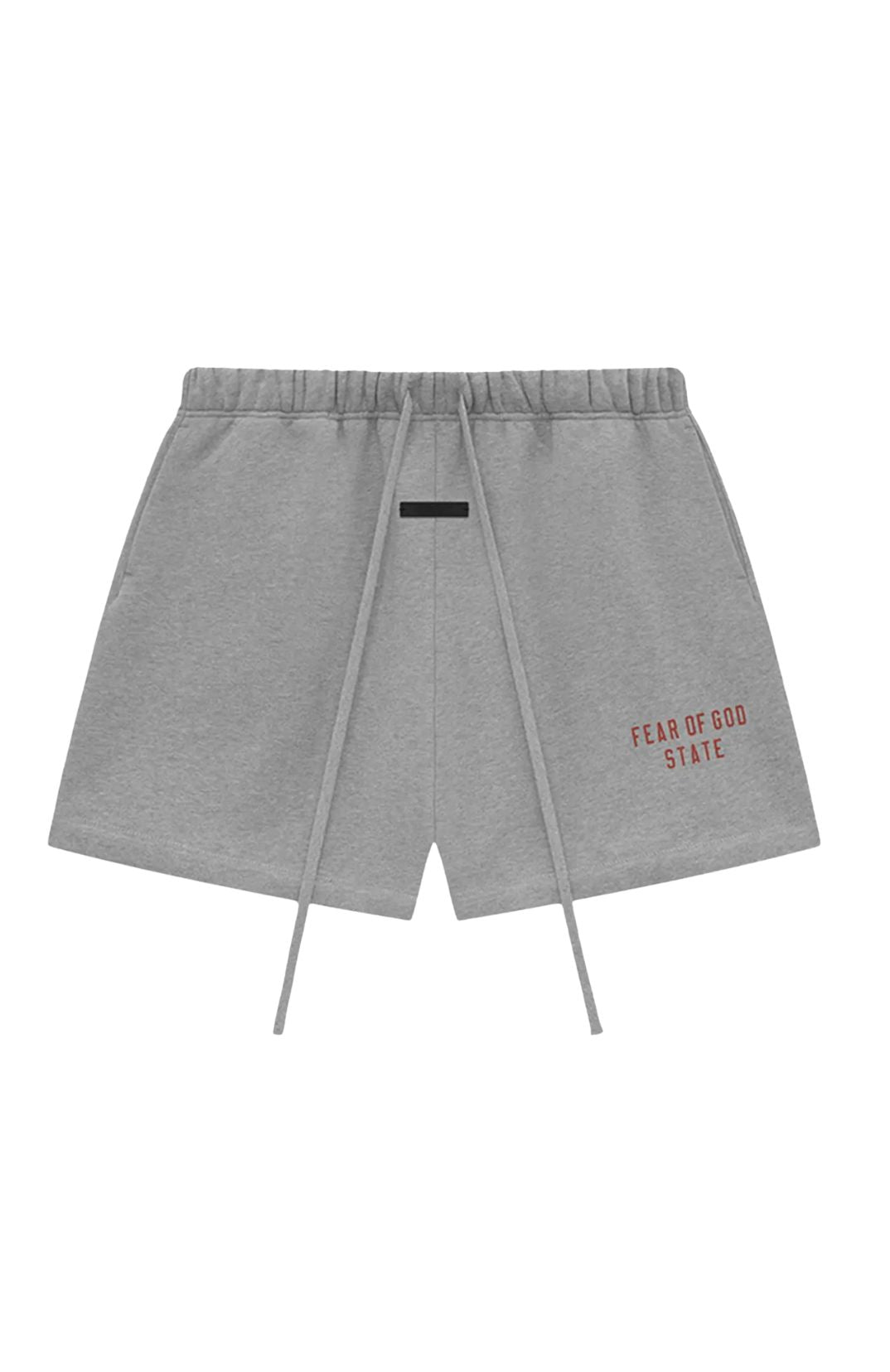 Fear of God Essentials FW24 Dark Heather Summer shorts in dark heather front view