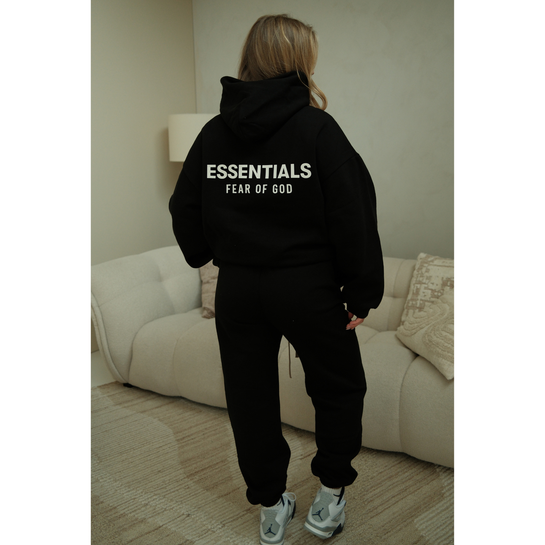 Fear of God Essentials FW24 Fleece hoodie and sweatpants set in black