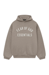 Fear of God Essentials FW24 Fleece hoodie in heather grey front view