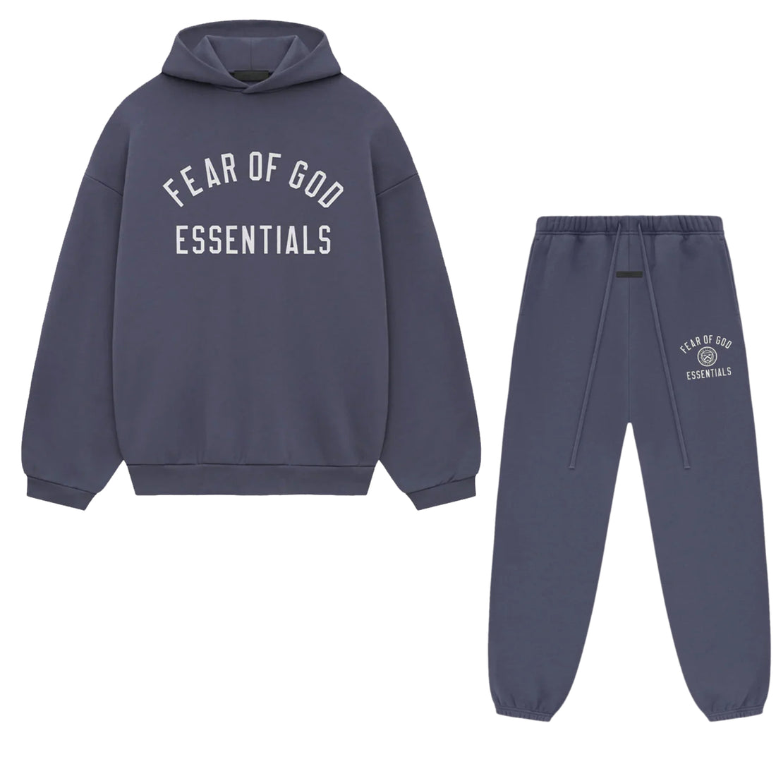Fear of God Essentials FW24 hoodie and sweatpants set in marine