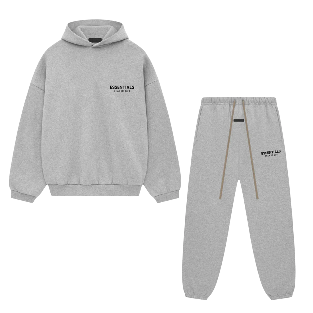 Fear of God Essentials FW24 hoodie and sweatpants set in light heather