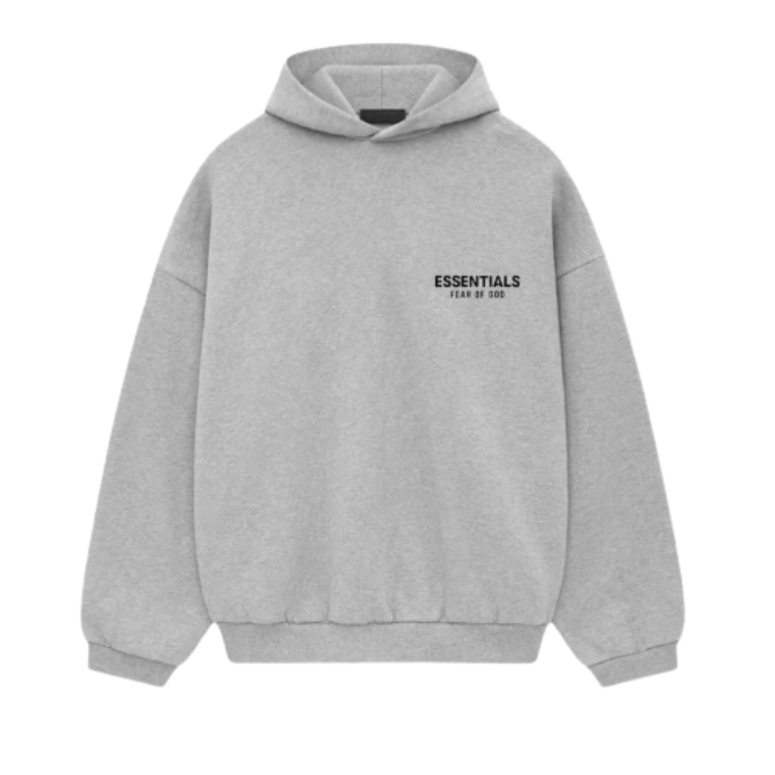 Fear of God Essentials FW24 hoodie in light heather front view