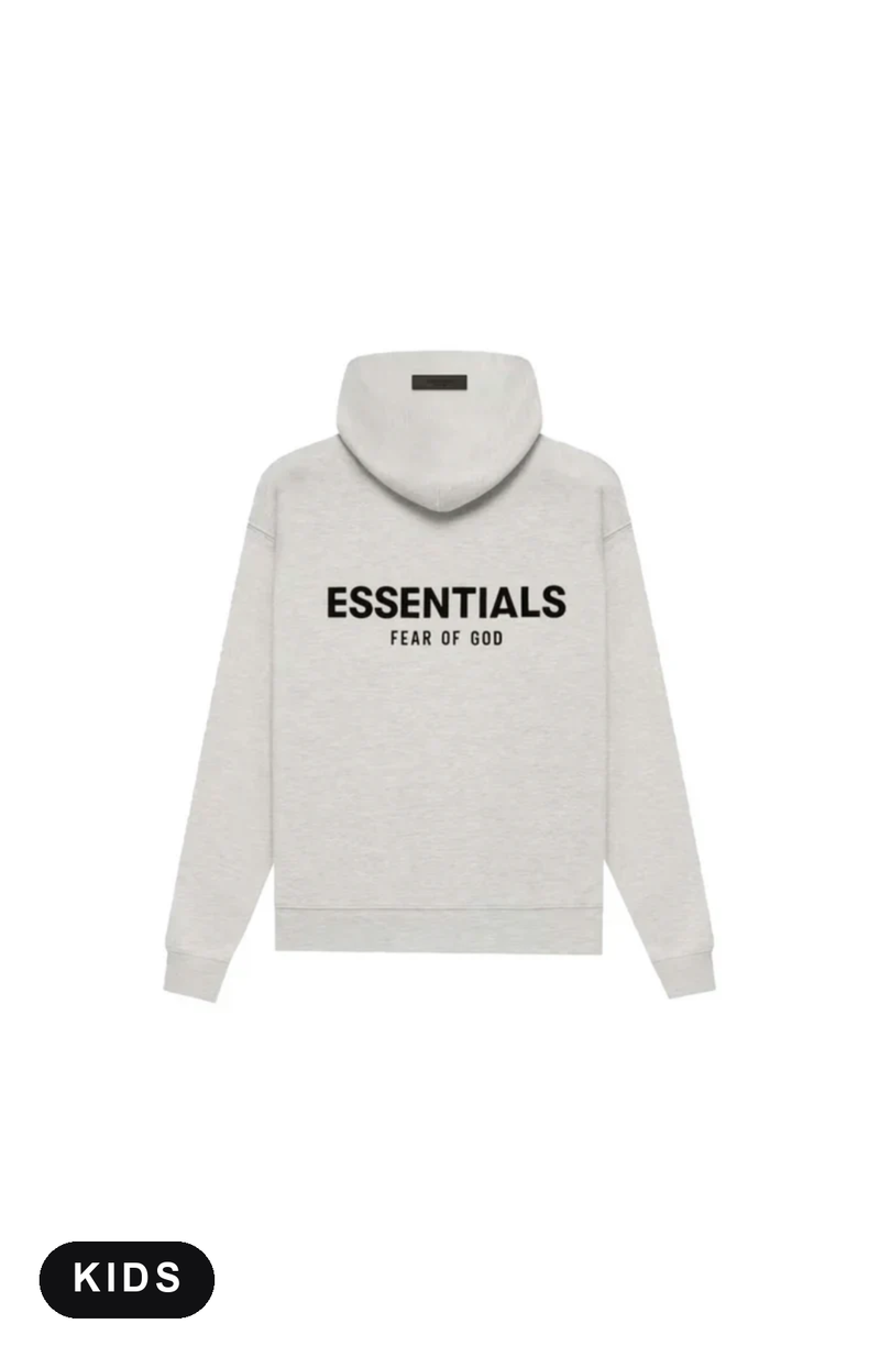 Fear of God Essentials Light Oatmeal Kids Hoodie