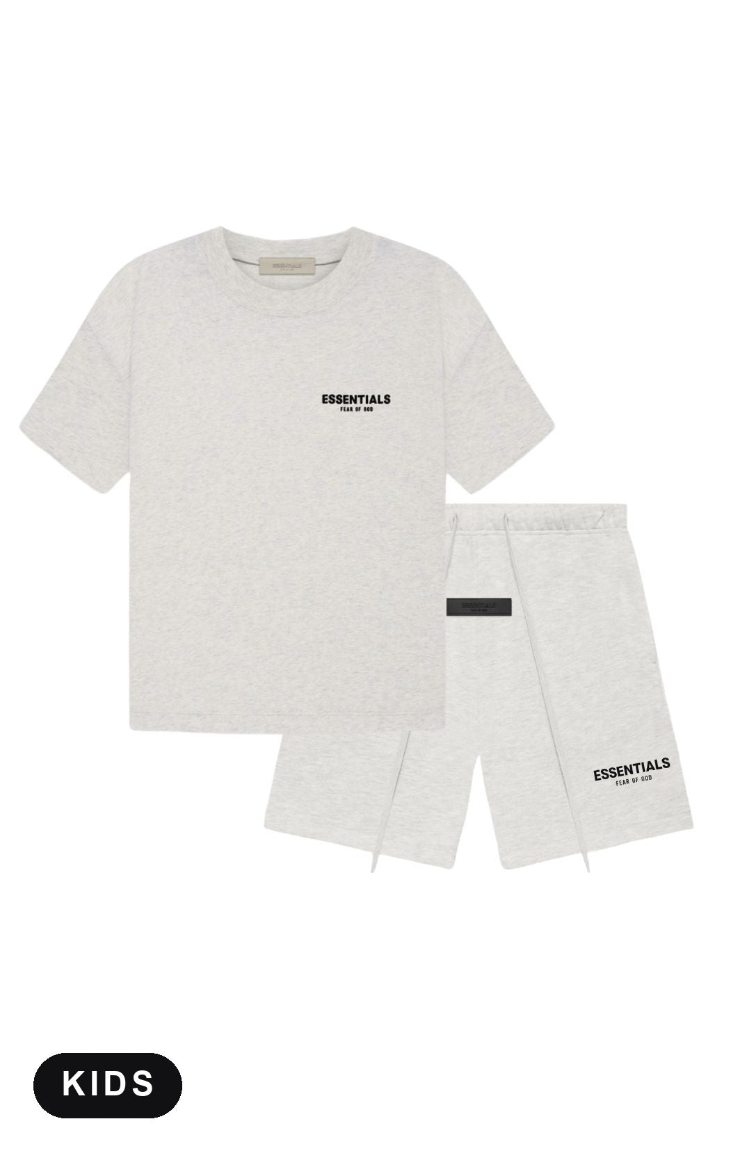 Fear of God Essentials Light Oatmeal Summer Set Kids - full set front