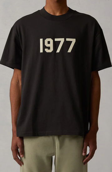 Fear of God Essentials Limo Black Full Set t-shirt in limo black worn by model