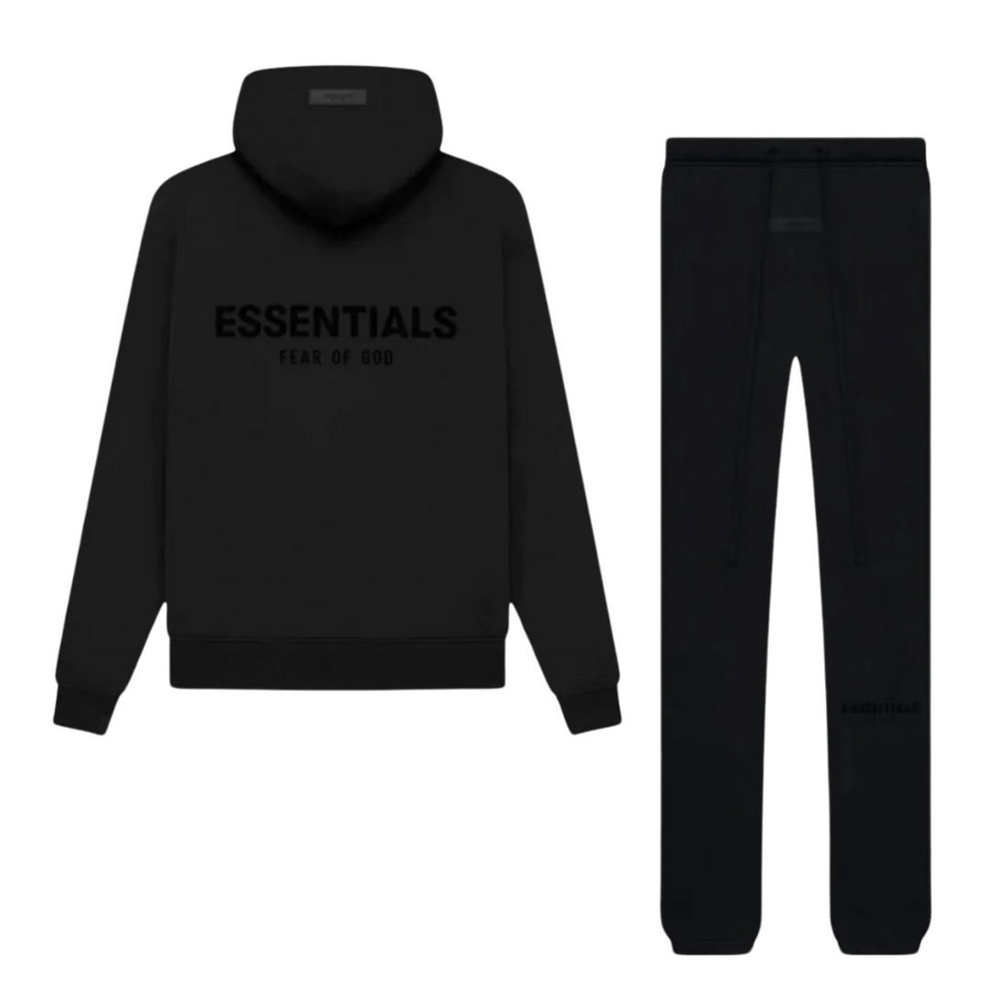 Fear of God Essentials hoodie and sweatpants set in limo black