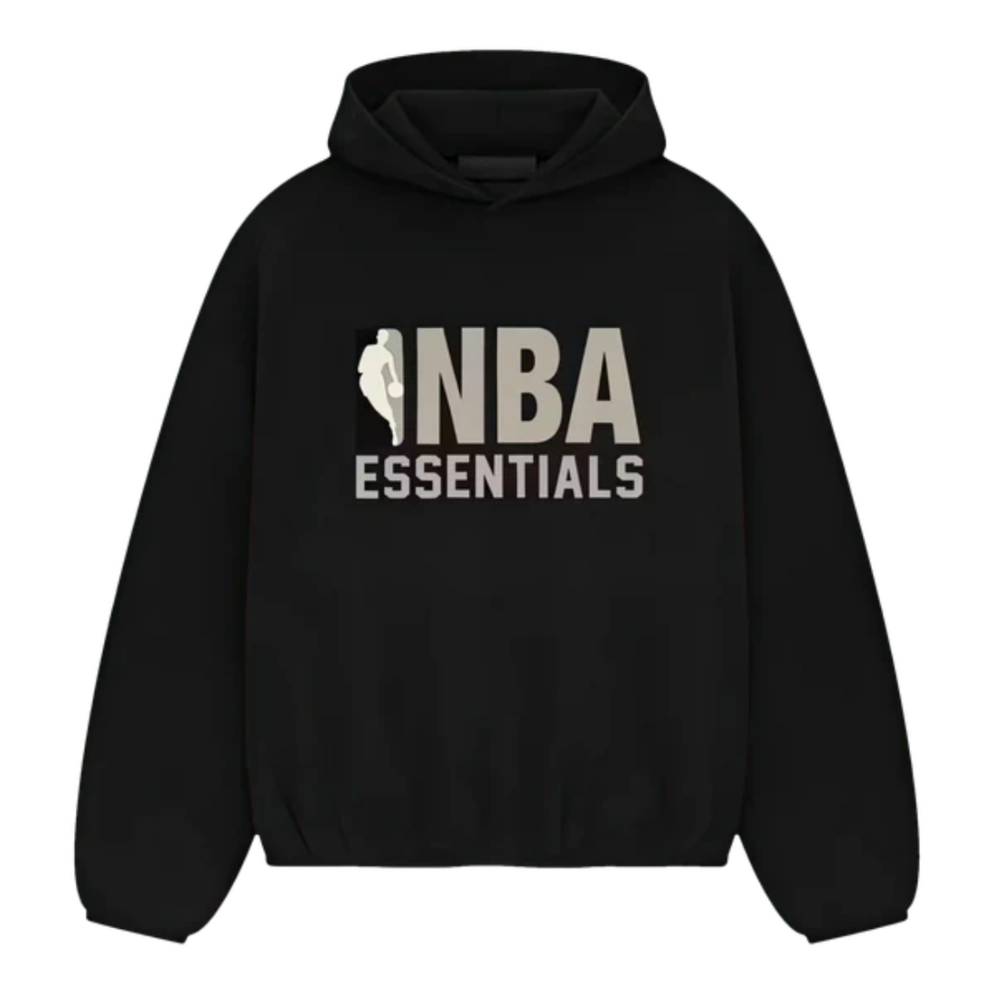Fear of God Essentials NBA hoodie in black grey front view