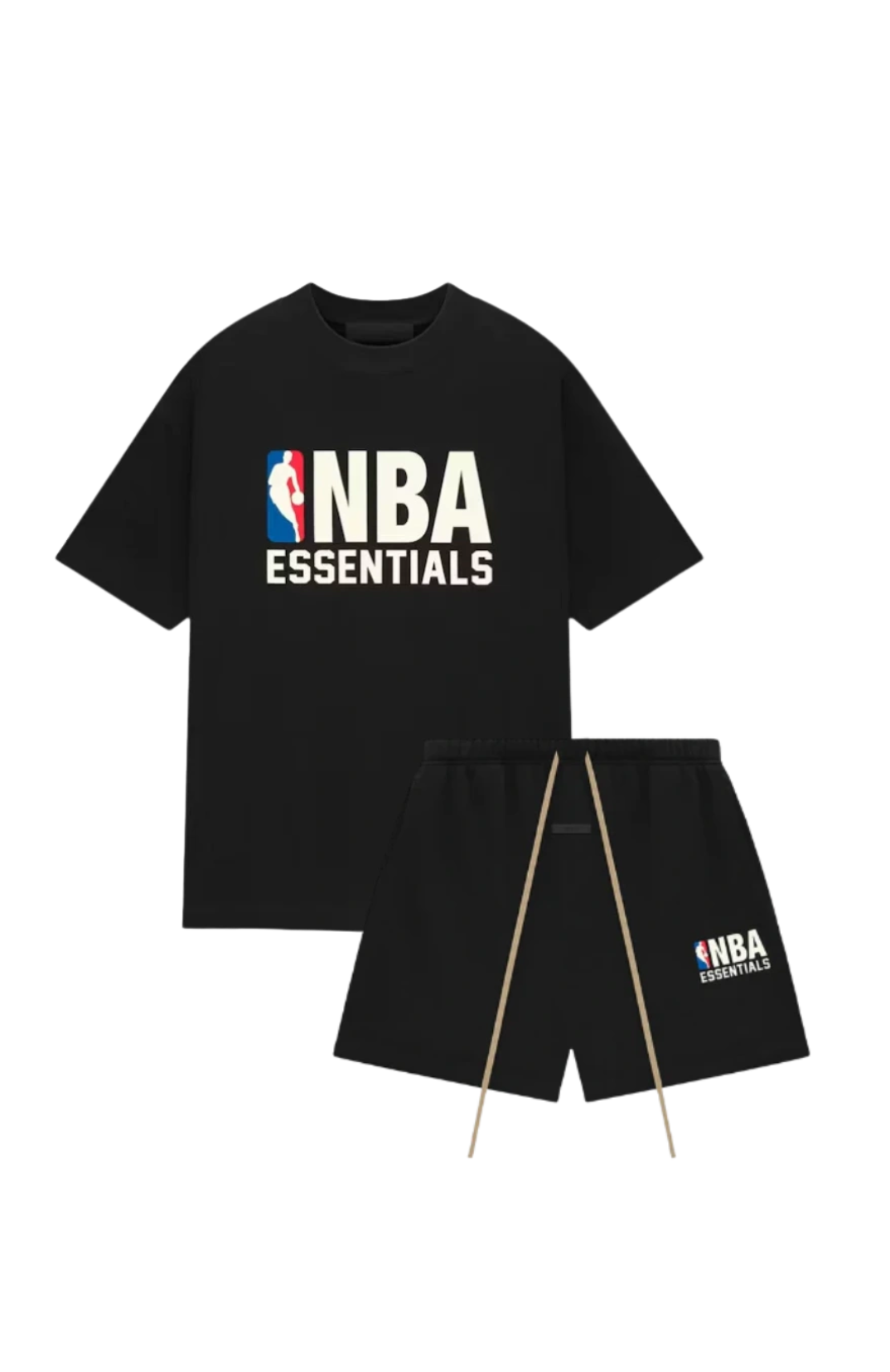 Fear of God ESSENTIALS NBA t-shirt and shorts set in black white