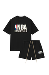 Fear of God ESSENTIALS NBA t-shirt and shorts set in black white