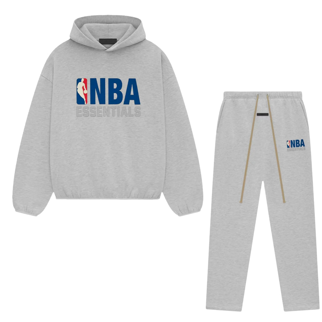 Fear of God Essentials NBA Light Heather hoodie and sweatpants set in light heather