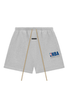 Fear of God ESSENTIALS NBA shorts in light heather front view