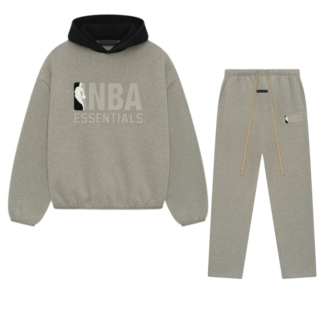 Fear of God Essentials NBA Warm Heather hoodie and sweatpants set in warm heather