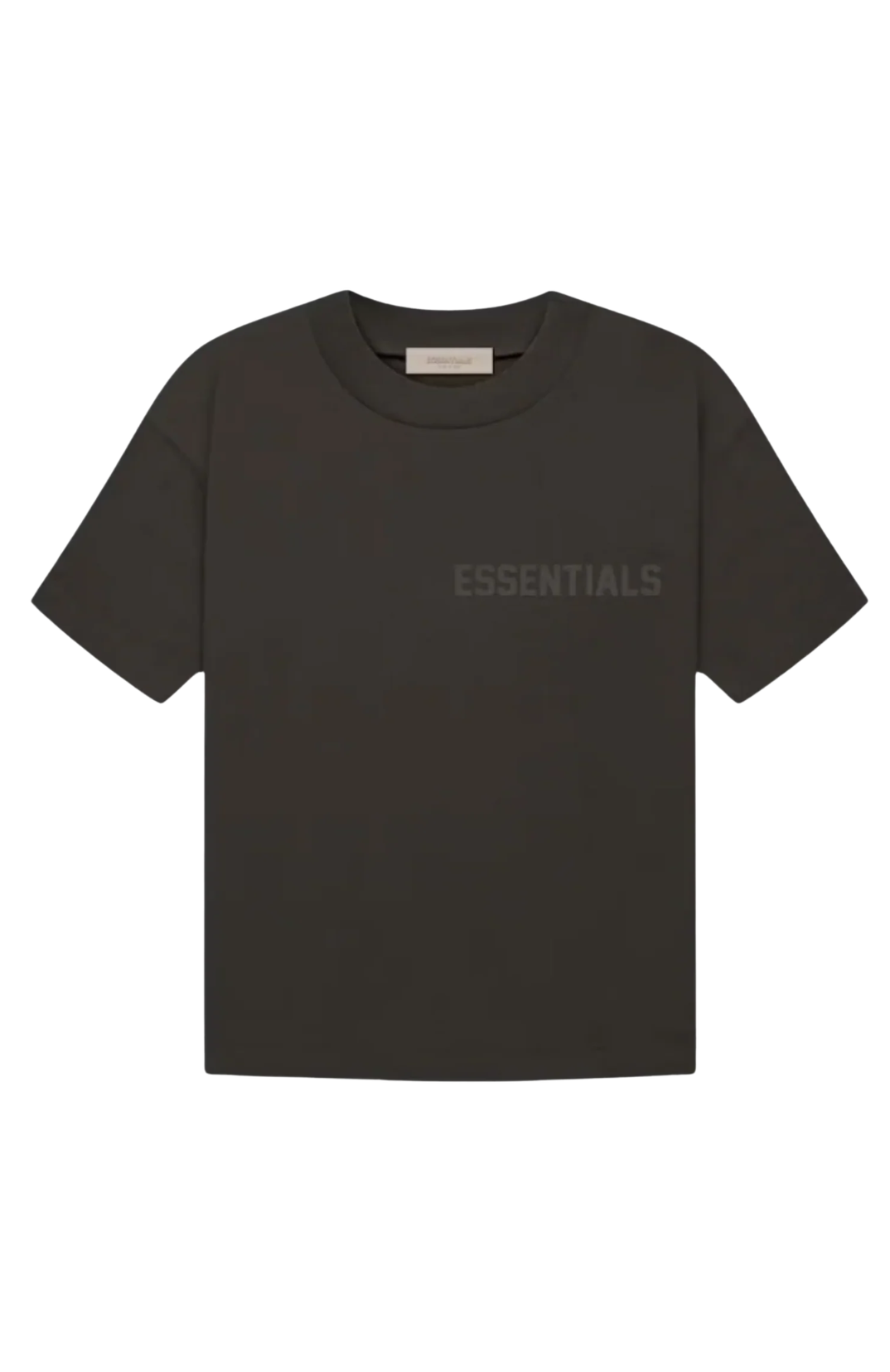 Fear of God Essentials Off Black t-shirt in off black front view